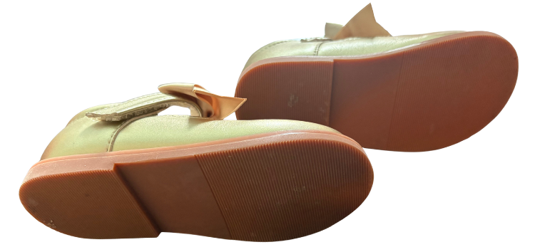 Gold Bow Mary Jane Flats - Size 7 (Felix and Flora)