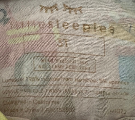 Bamboo Long Sleeve Sleep Set - Size 3T (Little Sleepies)