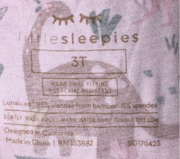Bamboo Long Sleeve Sleep Set - Size 3T (Little Sleepies)