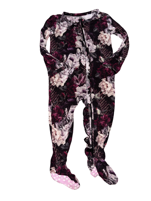 Bamboo Ruffle Zipper Onesie - Size 18-24 Months (Little Bum Bum’s/Bum’s & Roses)