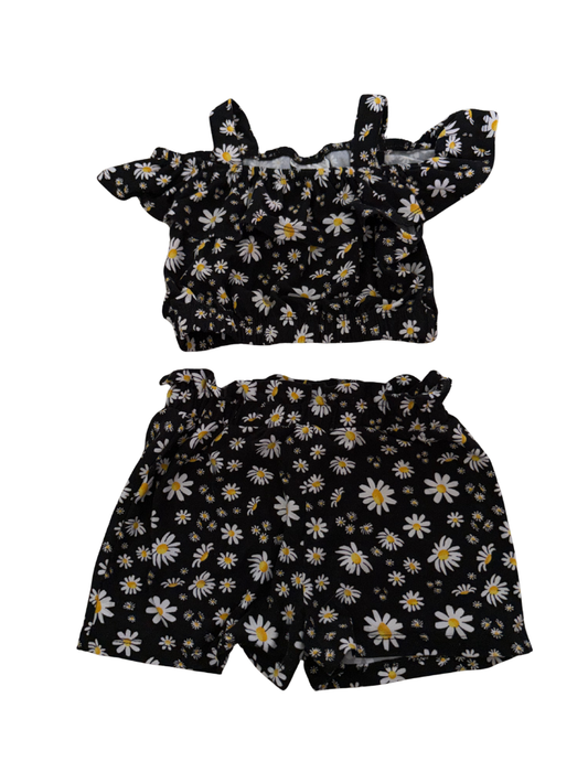 Ruffle Cold Shoulder Short Set - Size 2T