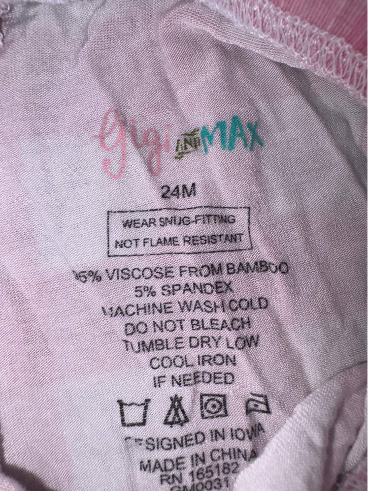 Bamboo Short Sleeve Sleep Set - Size 24 Months (Gigi & Max)