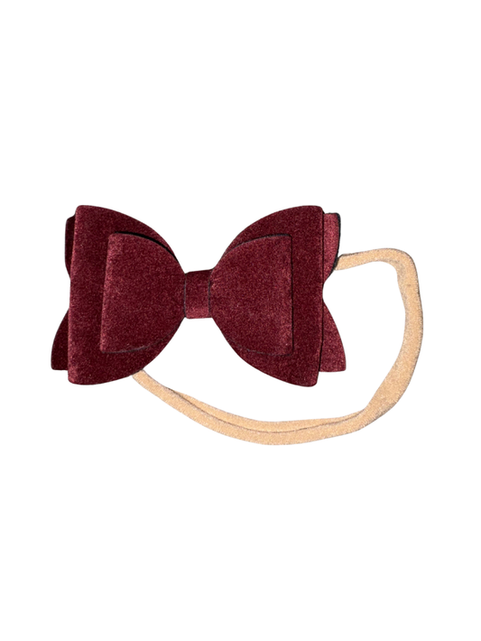 Nylon Baby Headband - Burgundy