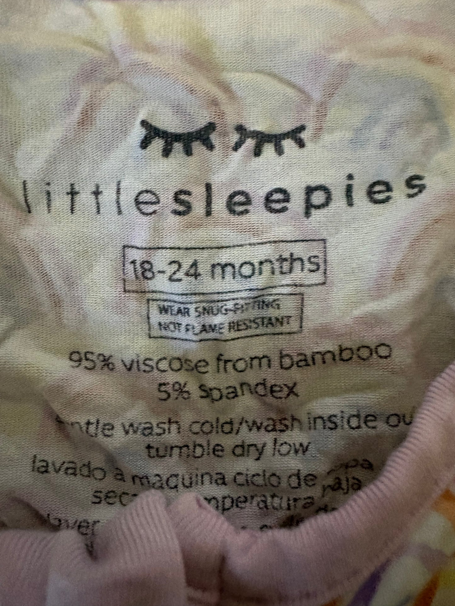 Bamboo Zipper Onesie - Size 18-24 Months (Little Sleepies)