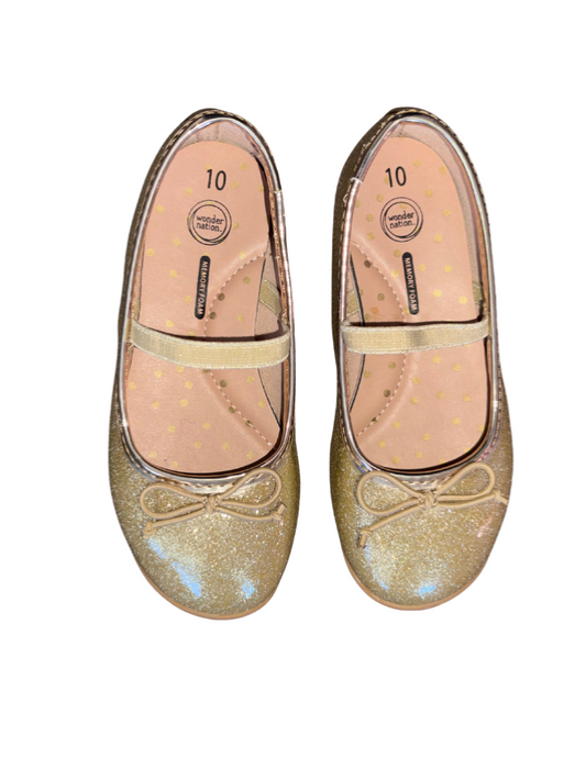 Gold Sparkle Mary Jane Flats - Size 10 (Wonder Nation)