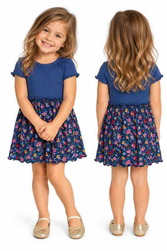 Ribbed Mixed Media Dress - Size 4T (Old Navy)