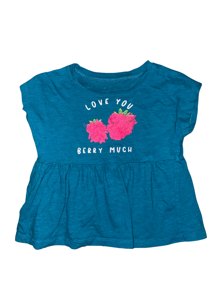 Berry Peplum Shirt  - Size 3T (Okie Dokie)